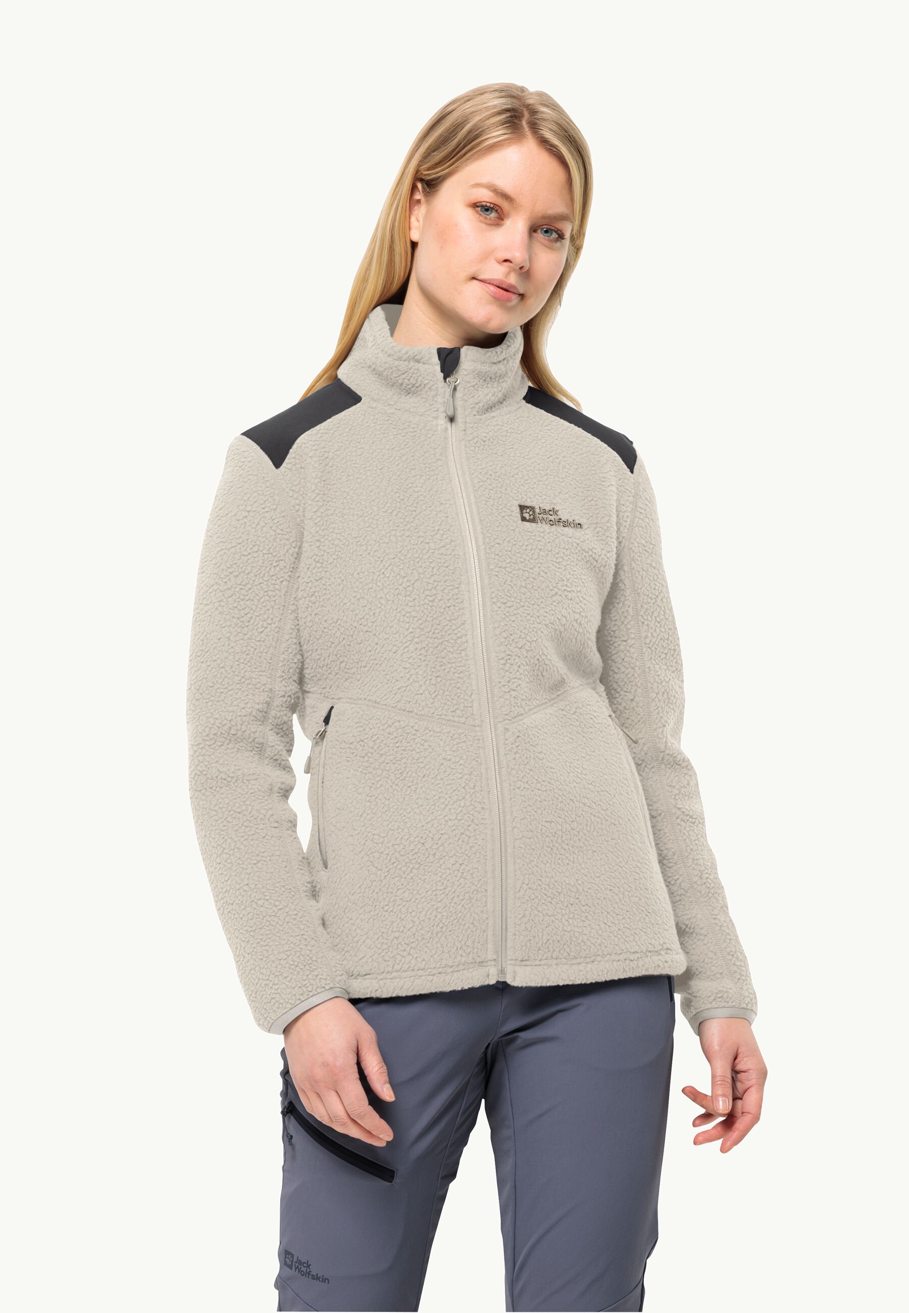 Jack Wolfskin Strickfleecejacke Damen Fleecemantel Jack Wolfskin